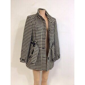 Point Zero Nicole Benisti Plaid Wool Coat Jacket Womens Large
